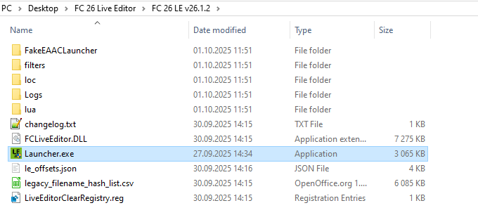 Extracted Live Editor files