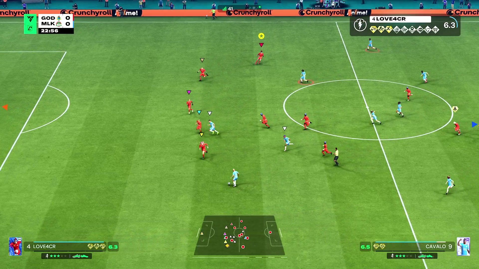 An online FC 26 Clubs match with multiple human-controlled players