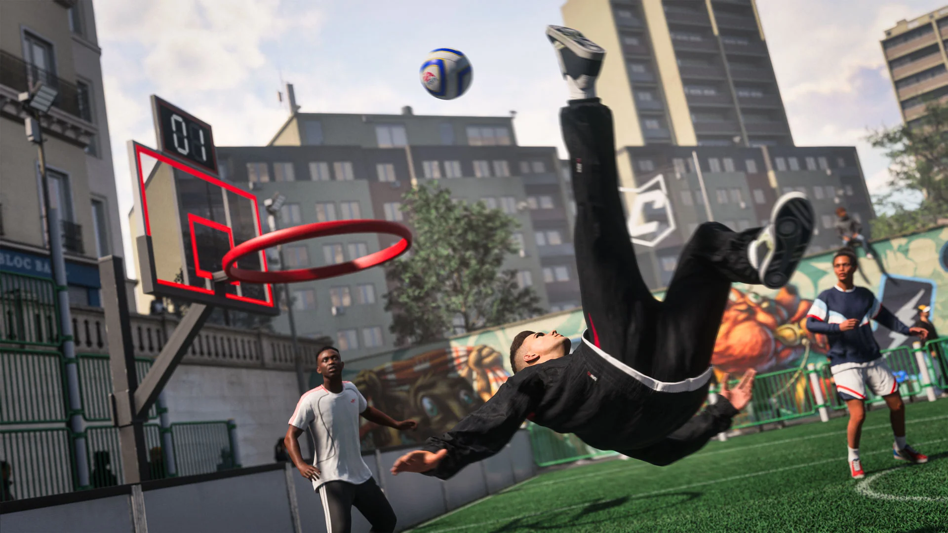 Offizieller EA-SPORTS-FC-27-Screenshot mit Fallrückzieher in The Grounds